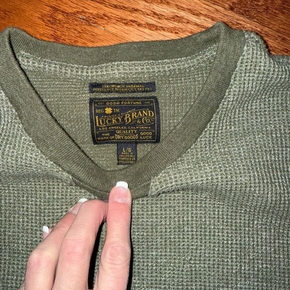 Lucky Brand Green Crewneck Sweater Casual Style - Picture 8 of 9